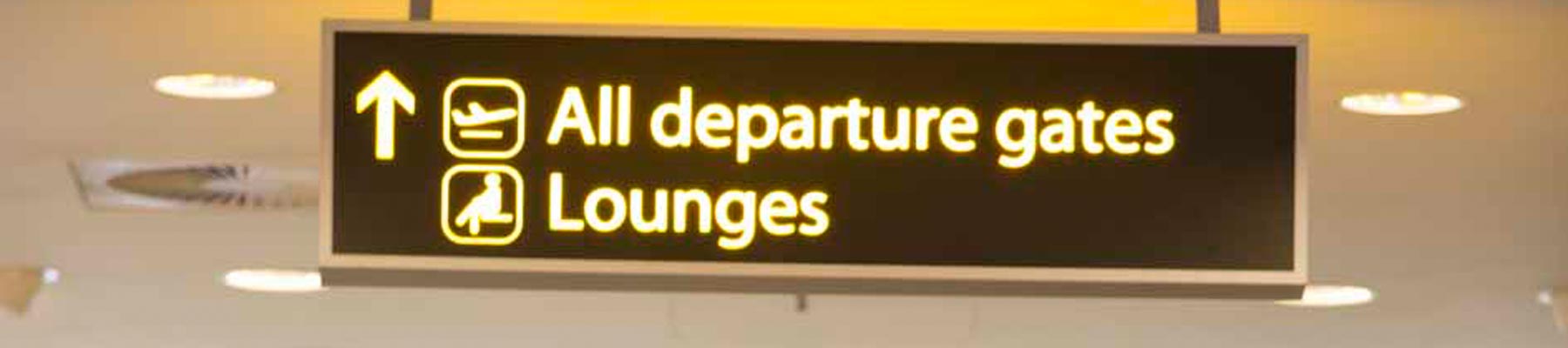 Departure gates sign
